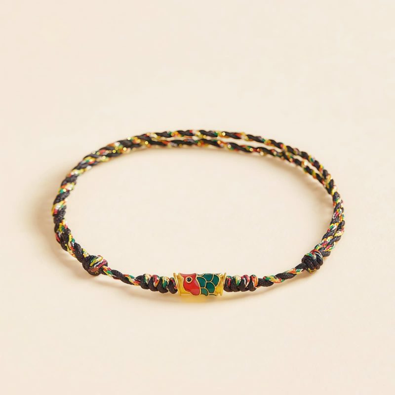 Pulsera Koi de la Fortuna Hecha a Mano Handcrafted Koi Fish Wealth Bracelet