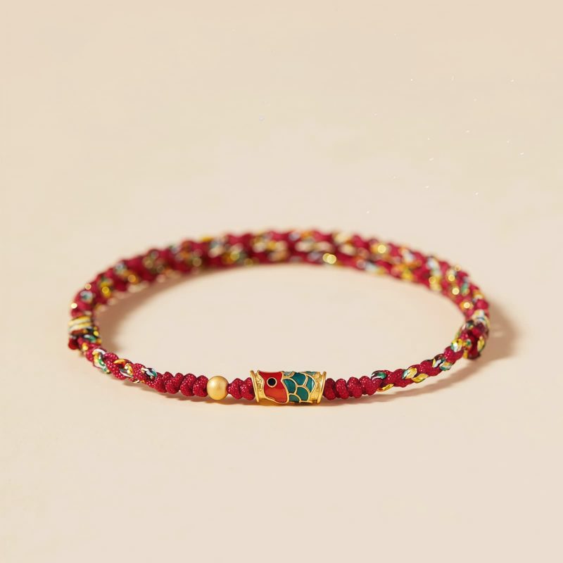 Pulsera Koi de la Fortuna Hecha a Mano Handcrafted Koi Fish Wealth Bracelet
