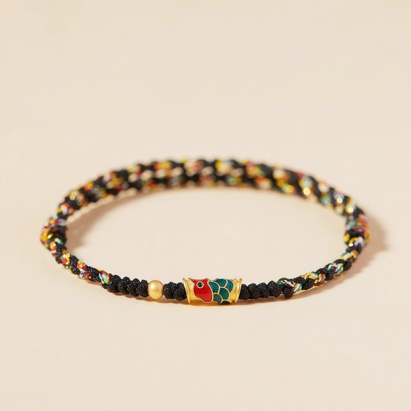 Pulsera Koi de la Fortuna Hecha a Mano Handcrafted Koi Fish Wealth Bracelet