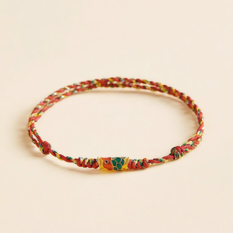 Pulsera Koi de la Fortuna Hecha a Mano Handcrafted Koi Fish Wealth Bracelet