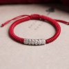 Handmade 999 Sterling Silver Om Mani Padme Hum Luck Bracelet Handmade 999 Sterling Silver Om Mani Padme Hum Luck Bracelet