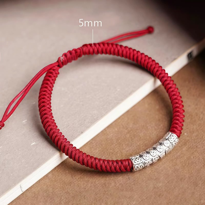 Handmade 999 Sterling Silver Om Mani Padme Hum Luck Bracelet Handmade 999 Sterling Silver Om Mani Padme Hum Luck Bracelet