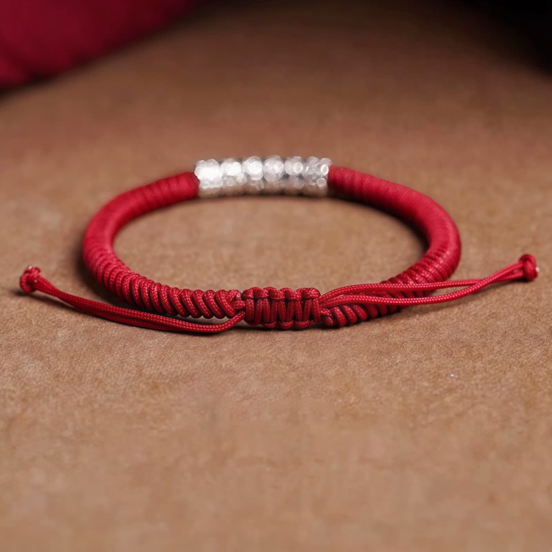 Handmade 999 Sterling Silver Om Mani Padme Hum Luck Bracelet Handmade 999 Sterling Silver Om Mani Padme Hum Luck Bracelet