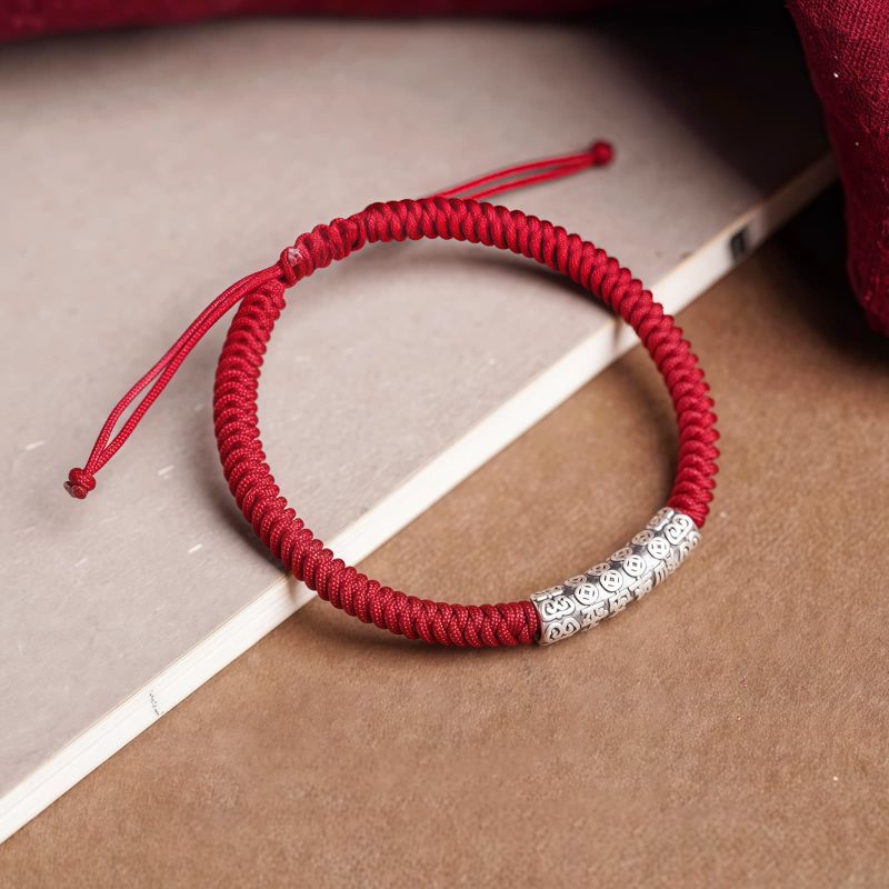 Handmade 999 Sterling Silver Om Mani Padme Hum Luck Bracelet Handmade 999 Sterling Silver Om Mani Padme Hum Luck Bracelet