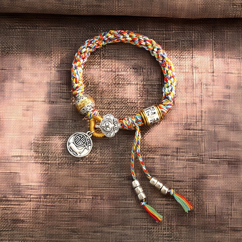 Handmade Tibetan Om Mani Padme Hum Luck Fortune Braided Bracelet Handmade Tibetan Om Mani Padme Hum Luck Fortune Braided Bracelet