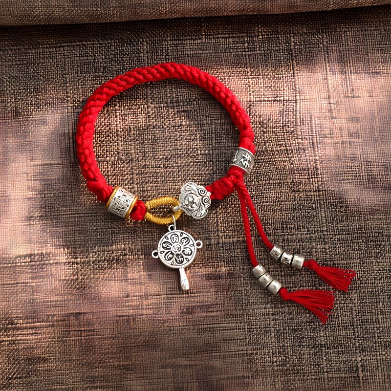 Handmade Tibetan Om Mani Padme Hum Luck Fortune Braided Bracelet Handmade Tibetan Om Mani Padme Hum Luck Fortune Braided Bracelet