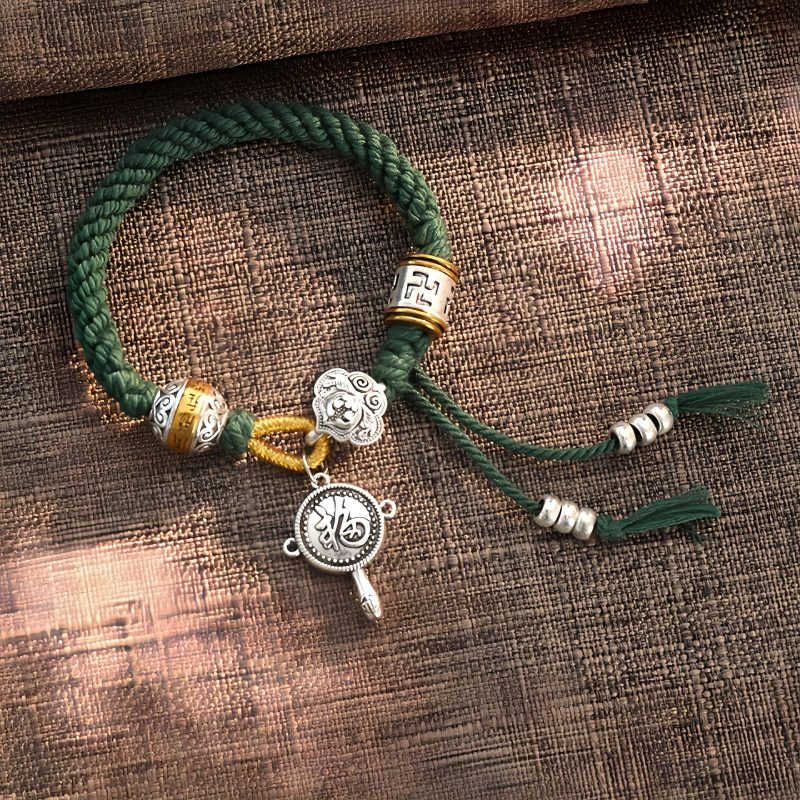 Handmade Tibetan Om Mani Padme Hum Luck Fortune Braided Bracelet Handmade Tibetan Om Mani Padme Hum Luck Fortune Braided Bracelet