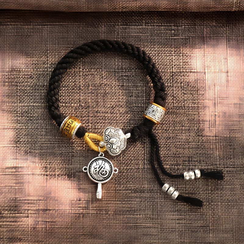 Handmade Tibetan Om Mani Padme Hum Luck Fortune Braided Bracelet Handmade Tibetan Om Mani Padme Hum Luck Fortune Braided Bracelet