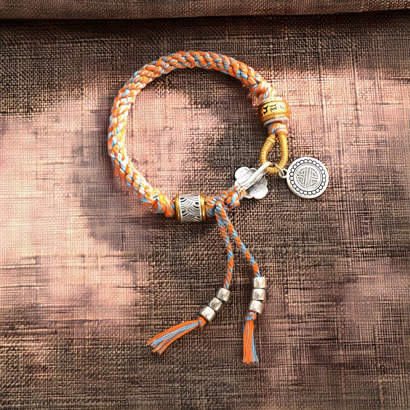 Handmade Tibetan Om Mani Padme Hum Luck Fortune Braided Bracelet Handmade Tibetan Om Mani Padme Hum Luck Fortune Braided Bracelet