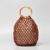 Bolso de Cuentas de Madera con Asa de Bambú Tejido a Mano Handwoven Wooden Beads Bamboo Handle Bag