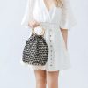 Bolso de Cuentas de Madera con Asa de Bambú Tejido a Mano Handwoven Wooden Beads Bamboo Handle Bag