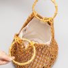 Bolso de Cuentas de Madera con Asa de Bambú Tejido a Mano Handwoven Wooden Beads Bamboo Handle Bag
