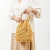Bolso de Cuentas de Madera con Asa de Bambú Tejido a Mano Handwoven Wooden Beads Bamboo Handle Bag