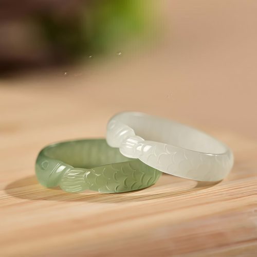 Anillo de la Suerte Pez Koi en Jade Hetian