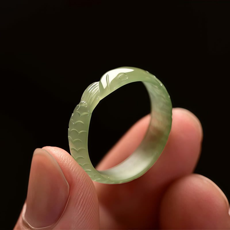 Hetian Jade Koi Fish Luck Ring Hetian Jade Koi Fish Luck Ring