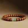Natural Abelia Wood Hetian Jade Evil Spirits Warding Bracelet Natural Abelia Wood Hetian Jade Evil Spirits Warding Bracelet