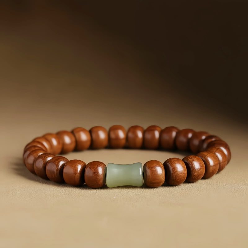 Natural Abelia Wood Hetian Jade Evil Spirits Warding Bracelet Natural Abelia Wood Hetian Jade Evil Spirits Warding Bracelet