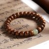 Natural Abelia Wood Hetian Jade Evil Spirits Warding Bracelet Natural Abelia Wood Hetian Jade Evil Spirits Warding Bracelet