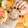 Natural Citrine Smoky Quartz Tiger Eye Duobao Prosperity Flow Bracelet Natural Citrine Smoky Quartz Tiger Eye Duobao Prosperity Flow Bracelet