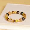 Natural Citrine Smoky Quartz Tiger Eye Duobao Prosperity Flow Bracelet Natural Citrine Smoky Quartz Tiger Eye Duobao Prosperity Flow Bracelet