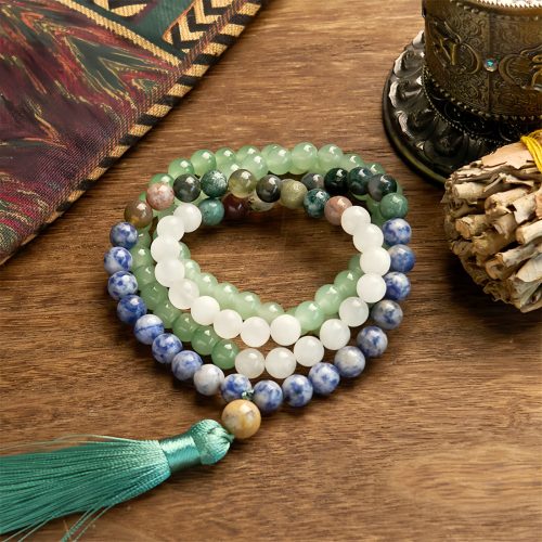 Natural Green Aventurine Luck Bracelet with 108 Beads