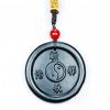 Natural Hetian Jade Yin Yang Harmony Pendant Necklace Natural Hetian Jade Yin Yang Harmony Pendant Necklace