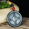 Natural Hetian Jade Yin Yang Harmony Pendant Necklace Natural Hetian Jade Yin Yang Harmony Pendant Necklace