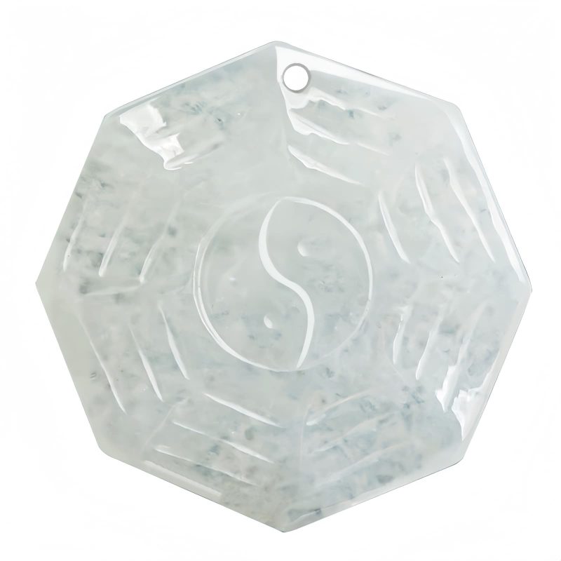 Collar con Colgante Bagua Yin Yang en Jade Natural Natural Jade Bagua Yin Yang Pendant Necklace