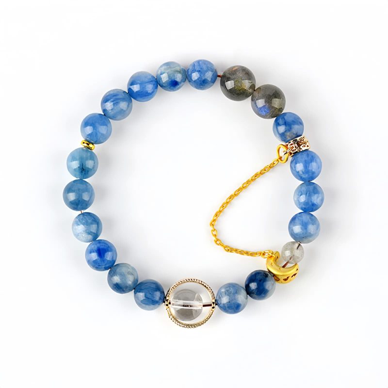 Natural Kyanite Crystal Crescent Moon Bracelet Natural Kyanite Crystal Crescent Moon Bracelet