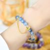 Natural Kyanite Crystal Crescent Moon Bracelet Natural Kyanite Crystal Crescent Moon Bracelet