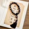 Natural Silver Sheen Obsidian Lion Wrist Mala Natural Silver Sheen Obsidian Lion Wrist Mala