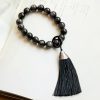 Natural Silver Sheen Obsidian Lion Wrist Mala Natural Silver Sheen Obsidian Lion Wrist Mala
