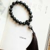 Natural Silver Sheen Obsidian Lion Wrist Mala Natural Silver Sheen Obsidian Lion Wrist Mala