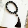 Natural Silver Sheen Obsidian Lion Wrist Mala Natural Silver Sheen Obsidian Lion Wrist Mala