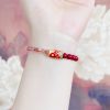 Natürliches Erdbeerquarz & Zinnober Koi-Fisch Armband Natural Strawberry Quartz Cinnabar Koi Fish Bracelet