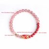 Natürliches Erdbeerquarz & Zinnober Koi-Fisch Armband Natural Strawberry Quartz Cinnabar Koi Fish Bracelet