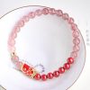 Natürliches Erdbeerquarz & Zinnober Koi-Fisch Armband Natural Strawberry Quartz Cinnabar Koi Fish Bracelet