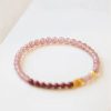 Natürliches Erdbeerquarz & Zinnober Koi-Fisch Armband Natural Strawberry Quartz Cinnabar Koi Fish Bracelet