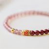 Natürliches Erdbeerquarz & Zinnober Koi-Fisch Armband Natural Strawberry Quartz Cinnabar Koi Fish Bracelet