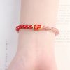 Natürliches Erdbeerquarz & Zinnober Koi-Fisch Armband Natural Strawberry Quartz Cinnabar Koi Fish Bracelet
