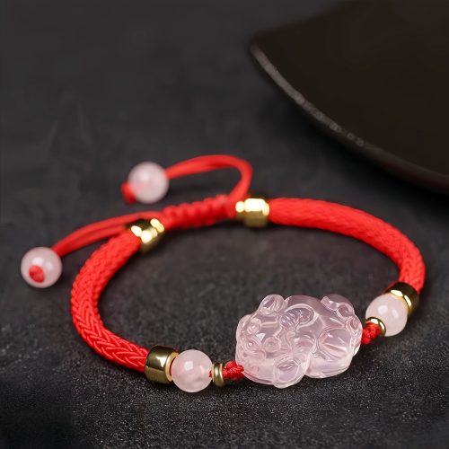 Pink Crystal Pixiu Wealth Protection Bracelet Pink Crystal Pixiu Wealth Protection Bracelet