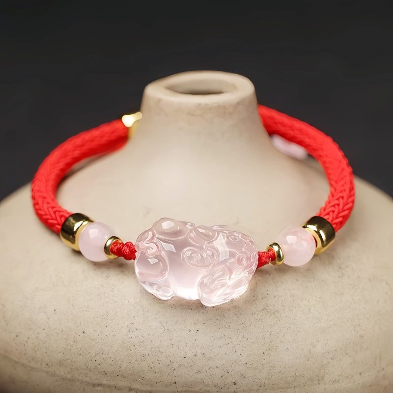 Pink Crystal Pixiu Wealth Protection Bracelet Pink Crystal Pixiu Wealth Protection Bracelet