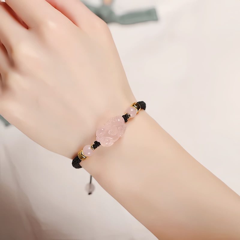 Pink Crystal Pixiu Wealth Protection Bracelet Pink Crystal Pixiu Wealth Protection Bracelet