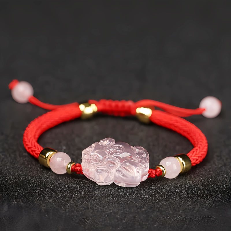Pink Crystal Pixiu Wealth Protection Bracelet Pink Crystal Pixiu Wealth Protection Bracelet