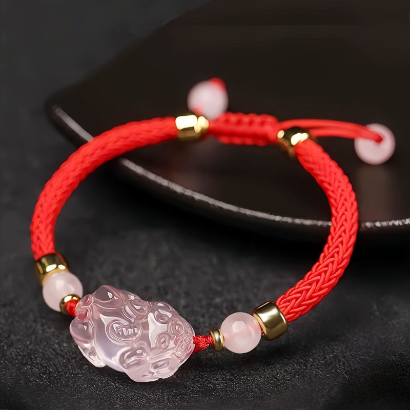 Pink Crystal Pixiu Wealth Protection Bracelet Pink Crystal Pixiu Wealth Protection Bracelet