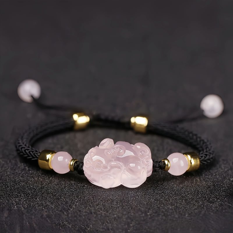 Pink Crystal Pixiu Wealth Protection Bracelet Pink Crystal Pixiu Wealth Protection Bracelet