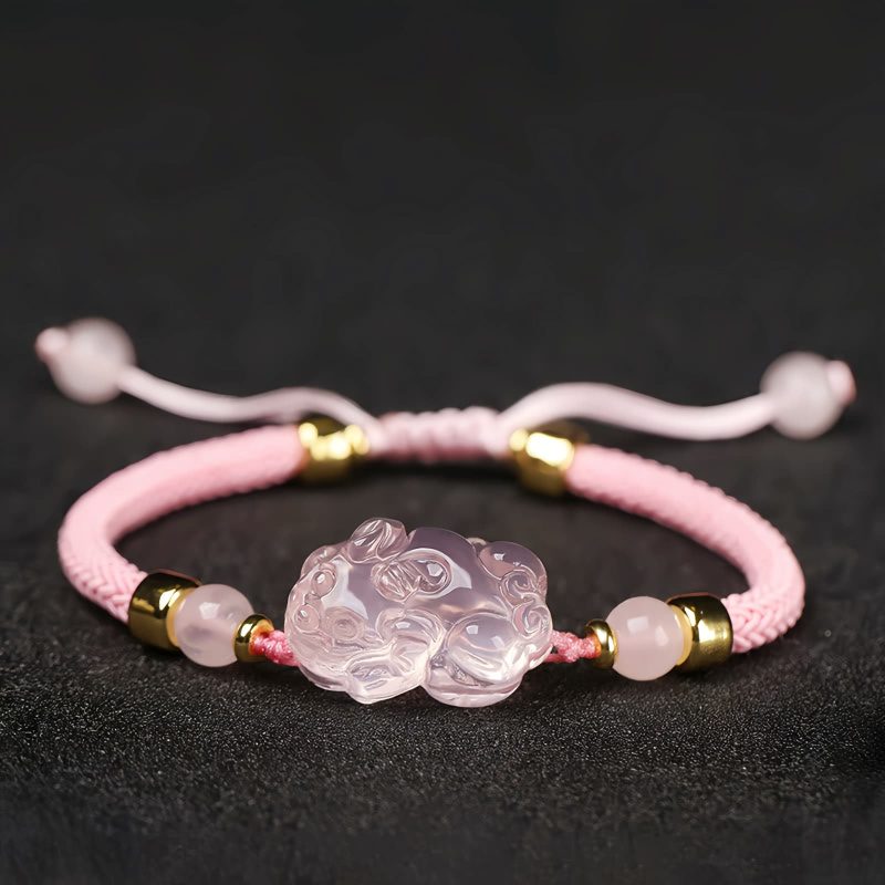 Pink Crystal Pixiu Wealth Protection Bracelet Pink Crystal Pixiu Wealth Protection Bracelet