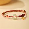 Sterling-Silber Armband mit Koi-Karpfen und Hetian-Jade Sterling Silver Koi Fish Jade Luck Bracelet