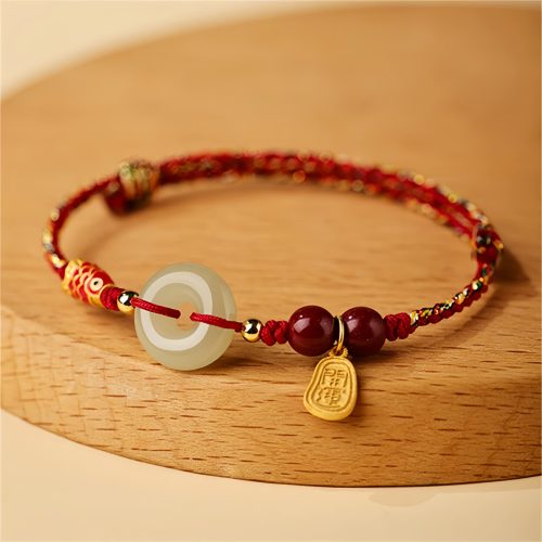 Sterling Silver Koi Fish Jade Luck Bracelet