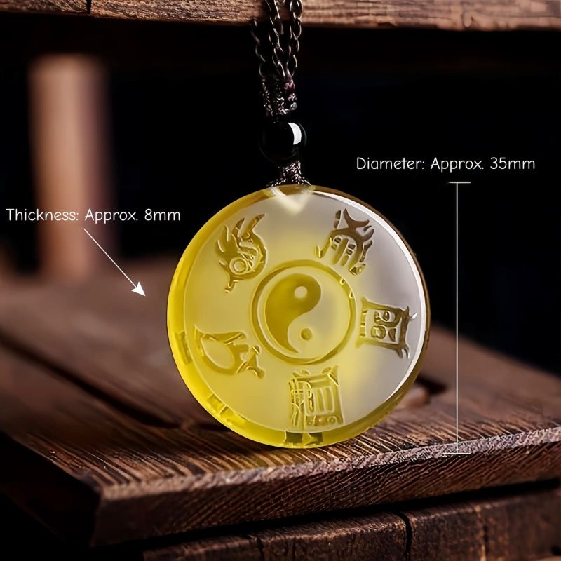 Taoist Five Sacred Mountains Yin Yang Liuli Crystal Pendant Taoist Five Sacred Mountains Yin Yang Liuli Crystal Pendant